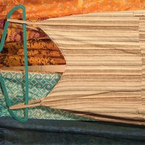 Striped spaghetti strap linen/cotton jumper by Universal Thread Goods Co in 2X